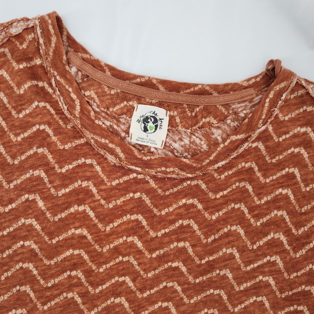 We The Free Womens Earthy Indie Goblin Linen Blend Top Size S Rust Boho Coastal
